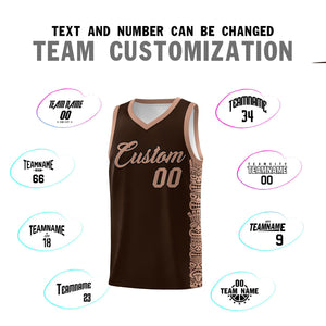 Custom Brown Teabrown Personalized Indians Pattern Sets Sports Uniform Basketball Jersey