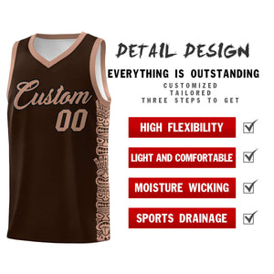 Custom Brown Teabrown Personalized Indians Pattern Sets Sports Uniform Basketball Jersey