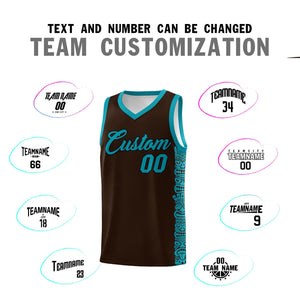 Custom Brown Teal Personalized Indians Pattern Sets Sports Uniform Basketball Jersey