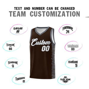 Custom Brown Dark Gray Personalized Indians Pattern Sets Sports Uniform Basketball Jersey