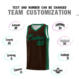 Custom Brown Kelly Green Personalized Indians Pattern Sets Sports Uniform Basketball Jersey