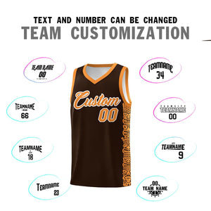 Custom Brown Orange Personalized Indians Pattern Sets Sports Uniform Basketball Jersey