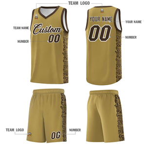 Custom Desert Yellow Brown Personalized Indians Pattern Sets Sports Uniform Basketball Jersey