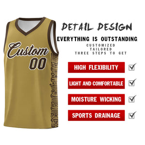 Custom Desert Yellow Brown Personalized Indians Pattern Sets Sports Uniform Basketball Jersey