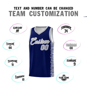 Custom Navy Gray Personalized Indians Pattern Sets Sports Uniform Basketball Jersey