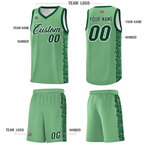 Custom Green Green Personalized Indians Pattern Sets Sports Uniform Basketball Jersey