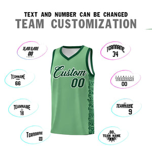 Custom Green Green Personalized Indians Pattern Sets Sports Uniform Basketball Jersey