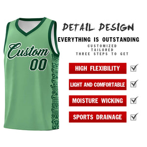 Custom Green Green Personalized Indians Pattern Sets Sports Uniform Basketball Jersey