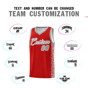 Custom Red Gray Personalized Indians Pattern Sets Sports Uniform Basketball Jersey