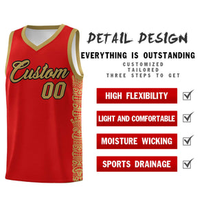 Custom Red Desert Yellow Personalized Indians Pattern Sets Sports Uniform Basketball Jersey