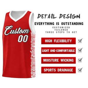 Custom Red White Personalized Indians Pattern Sets Sports Uniform Basketball Jersey