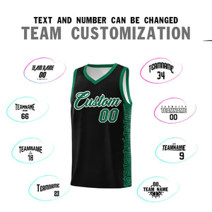 Custom Black Kelly Green Personalized Indians Pattern Sets Sports Uniform Basketball Jersey