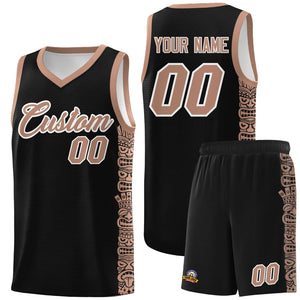 Custom Black Teabrown Personalized Indians Pattern Sets Sports Uniform Basketball Jersey