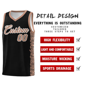 Custom Black Teabrown Personalized Indians Pattern Sets Sports Uniform Basketball Jersey