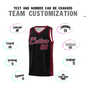 Custom Black Crimson Personalized Indians Pattern Sets Sports Uniform Basketball Jersey