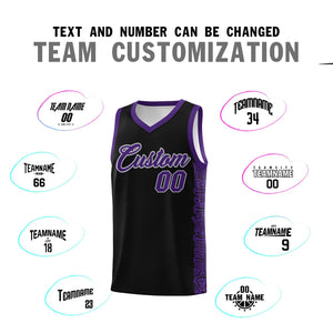 Custom Black Purple Personalized Indians Pattern Sets Sports Uniform Basketball Jersey