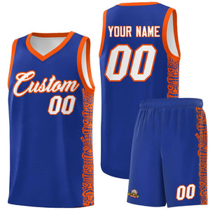 Custom Royal Orange Personalized Indians Pattern Sets Sports Uniform Basketball Jersey