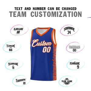 Custom Royal Orange Personalized Indians Pattern Sets Sports Uniform Basketball Jersey