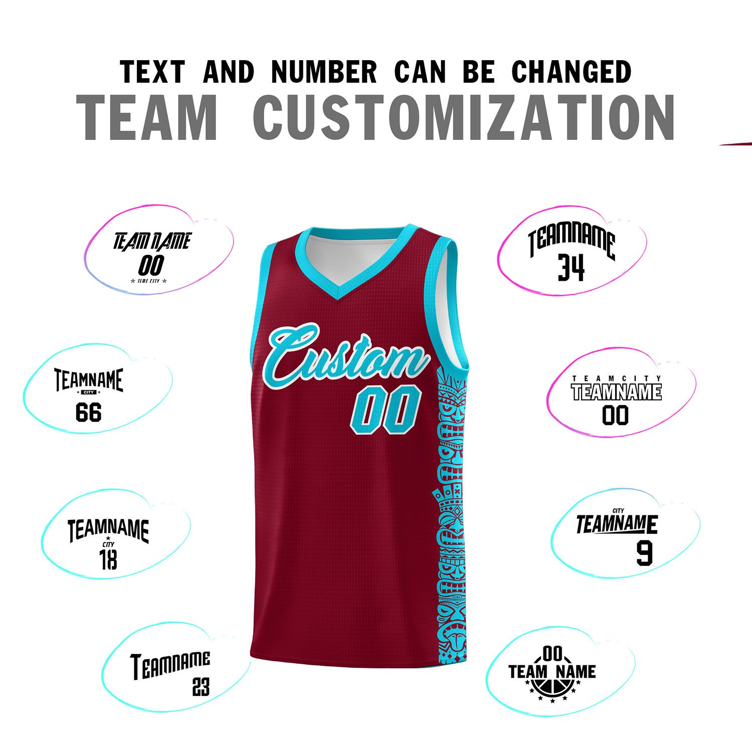 Custom Crimson Sky Blue Personalized Indians Pattern Sets Sports Uniform Basketball Jersey