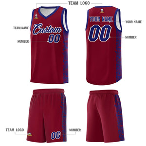 Custom Crimson Royal Personalized Indians Pattern Sets Sports Uniform Basketball Jersey