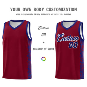 Custom Crimson Royal Personalized Indians Pattern Sets Sports Uniform Basketball Jersey