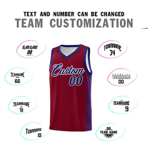 Custom Crimson Royal Personalized Indians Pattern Sets Sports Uniform Basketball Jersey