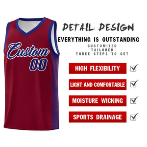 Custom Crimson Royal Personalized Indians Pattern Sets Sports Uniform Basketball Jersey