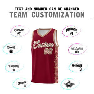 Custom Crimson Teabrown Personalized Indians Pattern Sets Sports Uniform Basketball Jersey