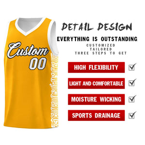 Custom Yellow White Personalized Indians Pattern Sets Sports Uniform Basketball Jersey