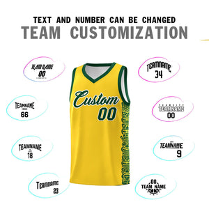 Custom Gold Gold Personalized Indians Pattern Sets Sports Uniform Basketball Jersey