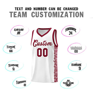 Custom White Crimson Personalized Indians Pattern Sets Sports Uniform Basketball Jersey