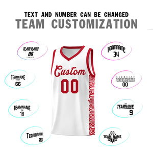 Custom White Red Personalized Indians Pattern Sets Sports Uniform Basketball Jersey