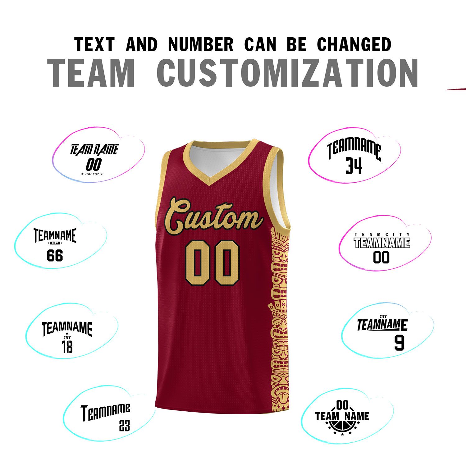 Custom Crimson Old Gold Personalized Indians Pattern Sets Sports Uniform Basketball Jersey