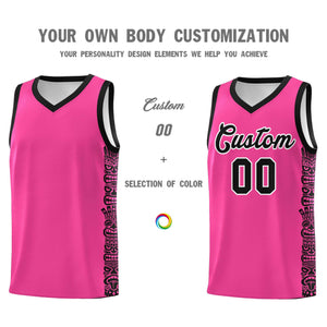 Custom Pink Black Personalized Indians Pattern Sets Sports Uniform Basketball Jersey