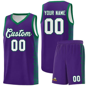 Custom Purple Kelly Green Personalized Indians Pattern Sets Sports Uniform Basketball Jersey