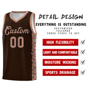 Custom Brown Teabrown Personalized Indians Pattern Sets Sports Uniform Basketball Jersey