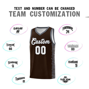 Custom Brown Dark Gray Personalized Indians Pattern Sets Sports Uniform Basketball Jersey