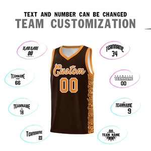 Custom Brown Orange Personalized Indians Pattern Sets Sports Uniform Basketball Jersey