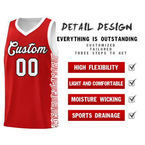 Custom Red White Personalized Indians Pattern Sets Sports Uniform Basketball Jersey