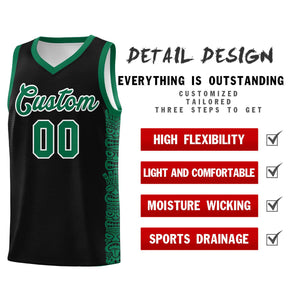 Custom Black Kelly Green Personalized Indians Pattern Sets Sports Uniform Basketball Jersey