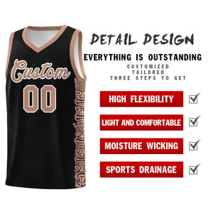 Custom Black Teabrown Personalized Indians Pattern Sets Sports Uniform Basketball Jersey