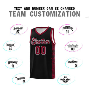 Custom Black Crimson Personalized Indians Pattern Sets Sports Uniform Basketball Jersey