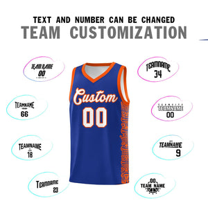 Custom Royal Orange Personalized Indians Pattern Sets Sports Uniform Basketball Jersey