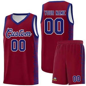 Custom Crimson Royal Personalized Indians Pattern Sets Sports Uniform Basketball Jersey