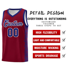 Custom Crimson Royal Personalized Indians Pattern Sets Sports Uniform Basketball Jersey