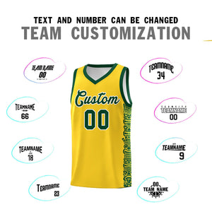 Custom Gold Gold Personalized Indians Pattern Sets Sports Uniform Basketball Jersey