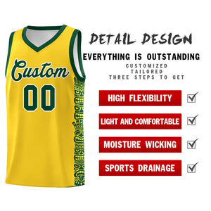 Custom Gold Gold Personalized Indians Pattern Sets Sports Uniform Basketball Jersey