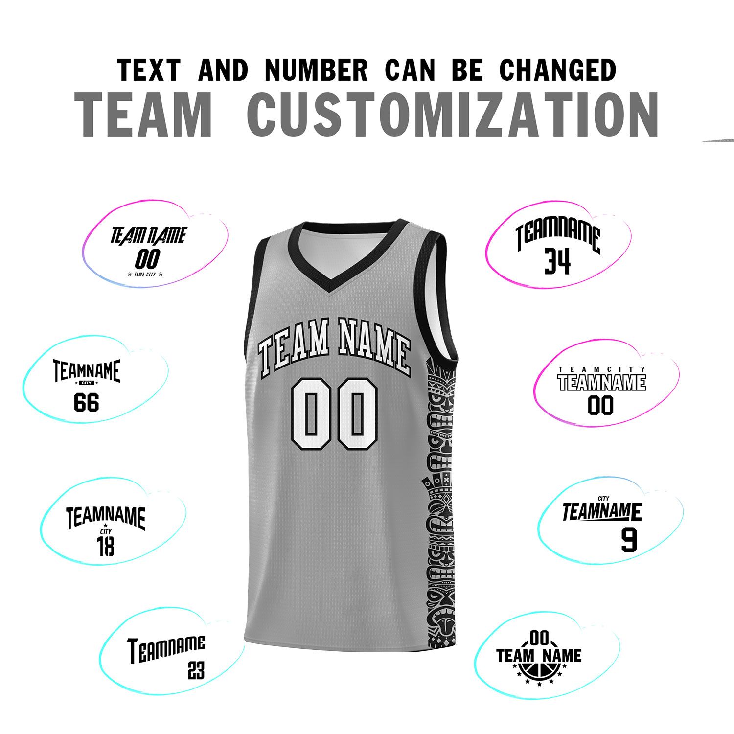 Custom Dark Gray Black Personalized Indians Pattern Sets Sports Uniform Basketball Jersey