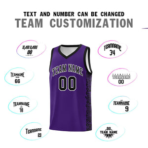 Custom Purple Black Personalized Indians Pattern Sets Sports Uniform Basketball Jersey