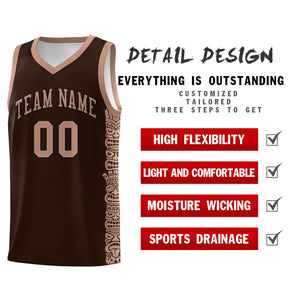 Custom Brown Teabrown Personalized Indians Pattern Sets Sports Uniform Basketball Jersey